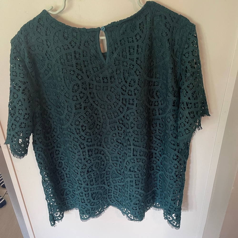 Philosophy Teal Lace Blouse